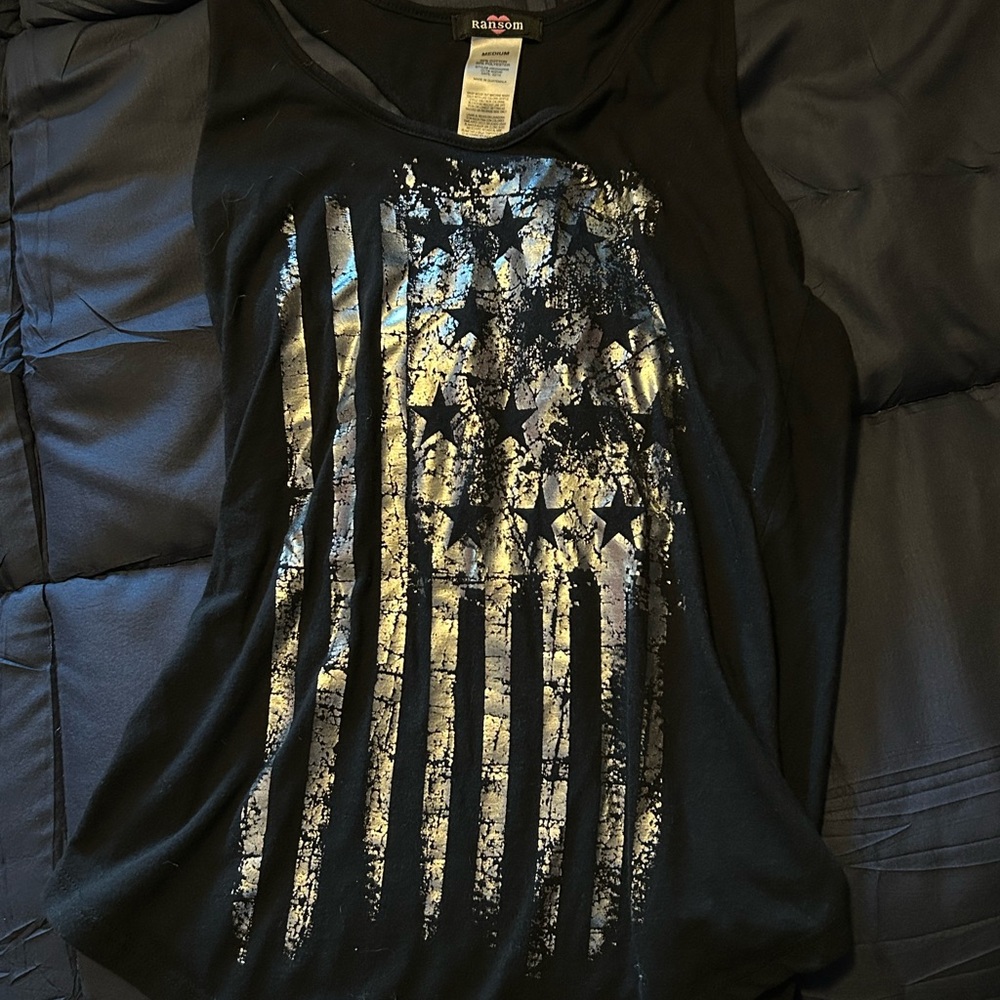 Ransom Black Tank with Silver Accents
